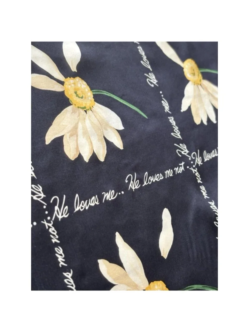 Talbots Women Scarf He Loves Me, He Loves Me Not 100% Silk Floral Pedals